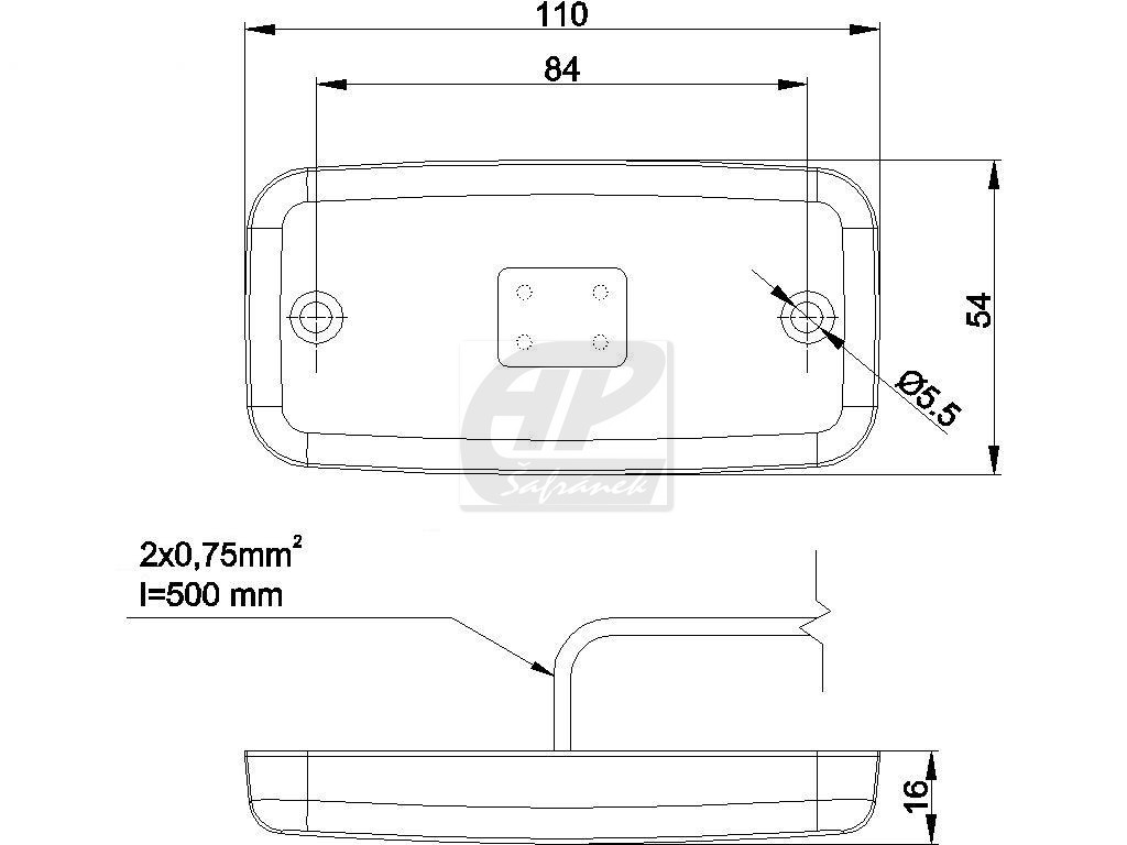Pozička  FT-019 LED červená 12/24V