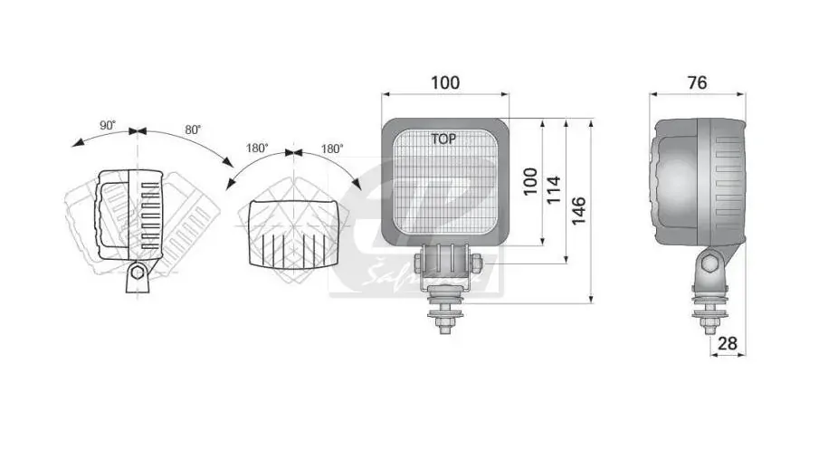 Pracovní světlomet LED 12-24V 1500lm, 22W