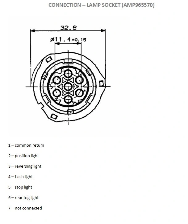 Koncové světlo  FT-500/1367 LED L tykadlo 7pin+4x2pin