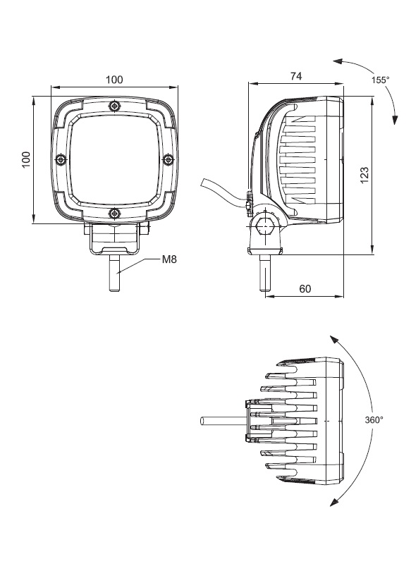 Pracovní světlomet bodový FT-361 ALU 4100lm LED 12-36V