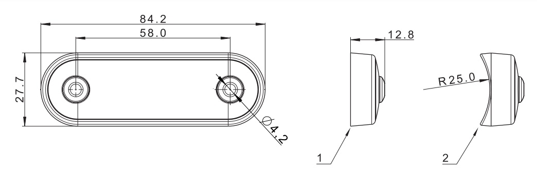 Poziční světlo FT-073 červené LED 12/24V