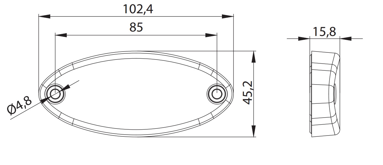 Pozička FT-061 LED červená 12/24V