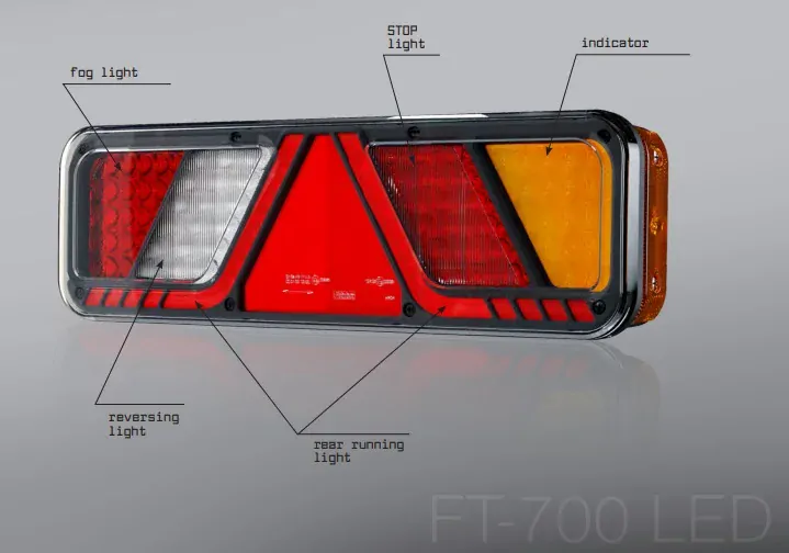 Koncové světlo FT-700-066 LED 24V, 6-funkční, L, 7PIN TYCO