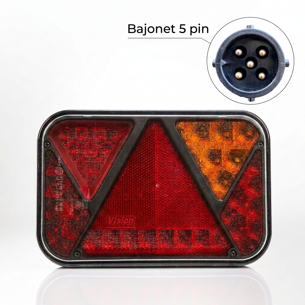 Koncové světlo FT-270 pravé LED 12V s mlhovým světlem BAJONET 5pin