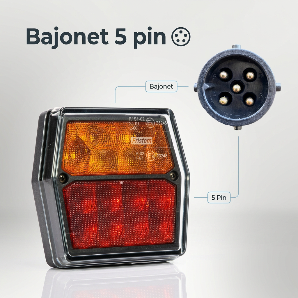 Koncové světlo FT-222 bez osv. RZ LED 12V BAJONET 5pin