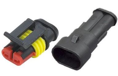 Konektor 2-pin vodotěsný - sada