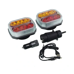 Sada bezdrátových magnetických LED koncových světel 7PIN, 12/24V, 42 LED