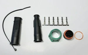 Zástrčka bajonet 6pin IP67 zelená - pravá