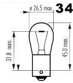 Superlight Autožárovka 12V 21W BA15s oranžová