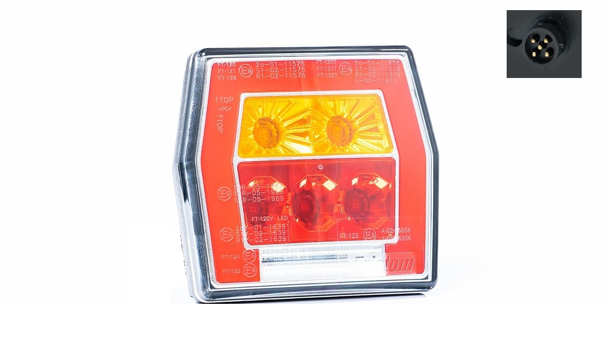 Koncové světlo FT-122T s osvětlením SPZ LED 12/24V BAJONET 5pin