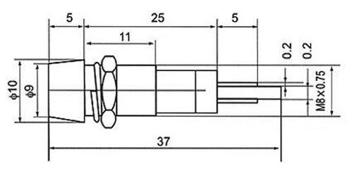 Kontrolka 12V modrá LED 