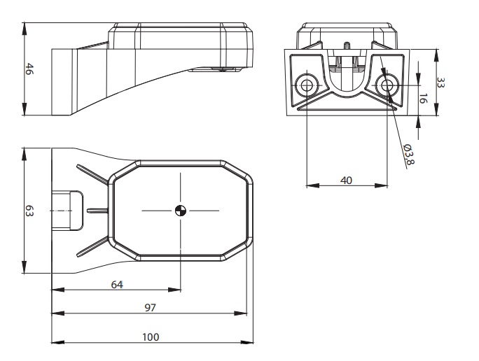 Pozička  FT-069 s držákem LED oranžová 12/24V