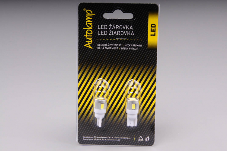 žárovka LED 12V 5W W2,1x9,5d čirá s čočkou 6xLED 5630