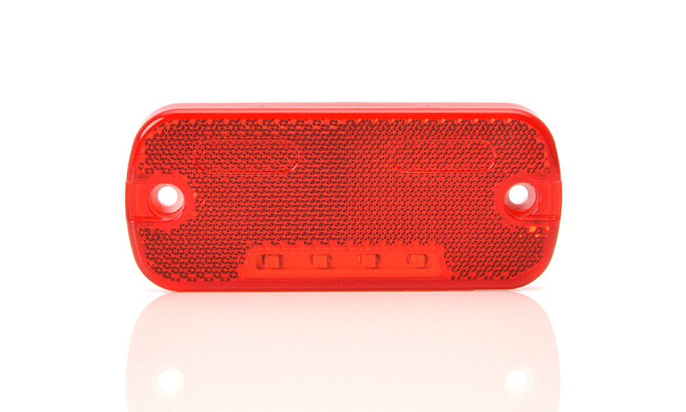 Poziční světlo W128/905 červené s držákem LED