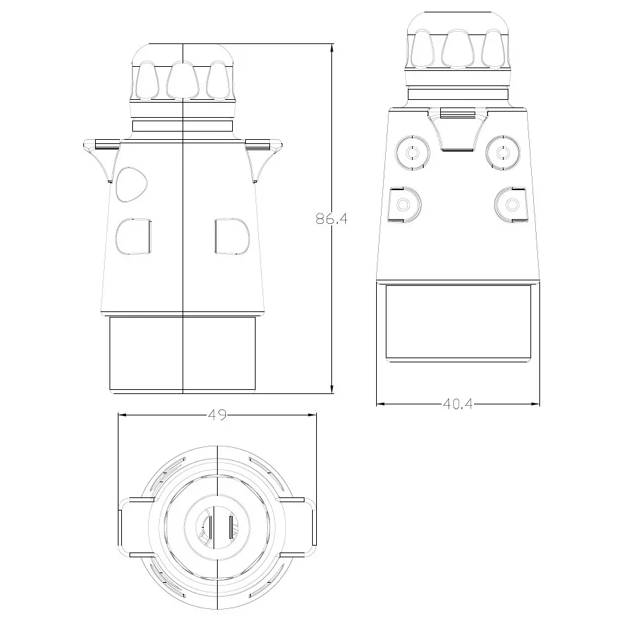 Vidlice - zástrčka 7-pólová kovová 12V