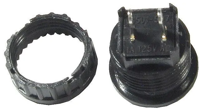 Tlačítko DS-500, OFF-(ON) 125V/1A červené spínací MINI