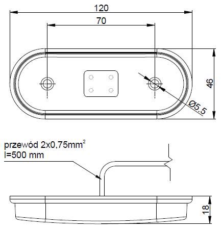 Pozička FT-020 LED čirá 12/24 V