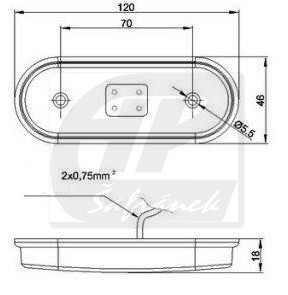 Pozička FT-020 LED oranžová 12/24 V