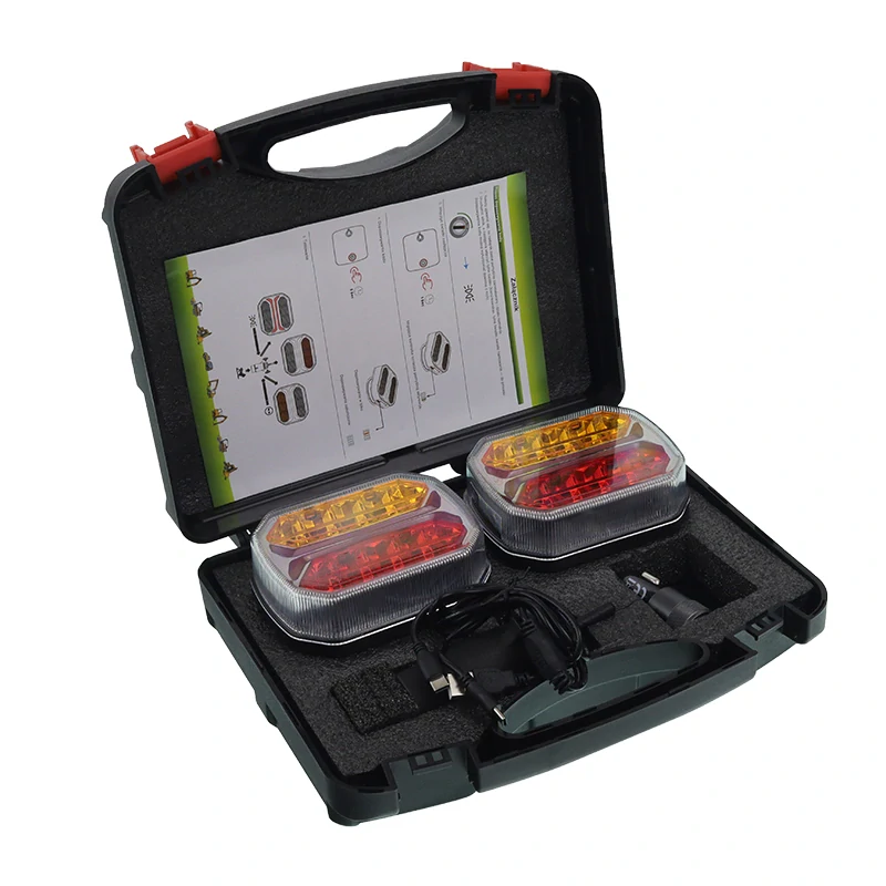 Sada bezdrátových magnetických LED koncových světel 7PIN, 12/24V, 42 LED