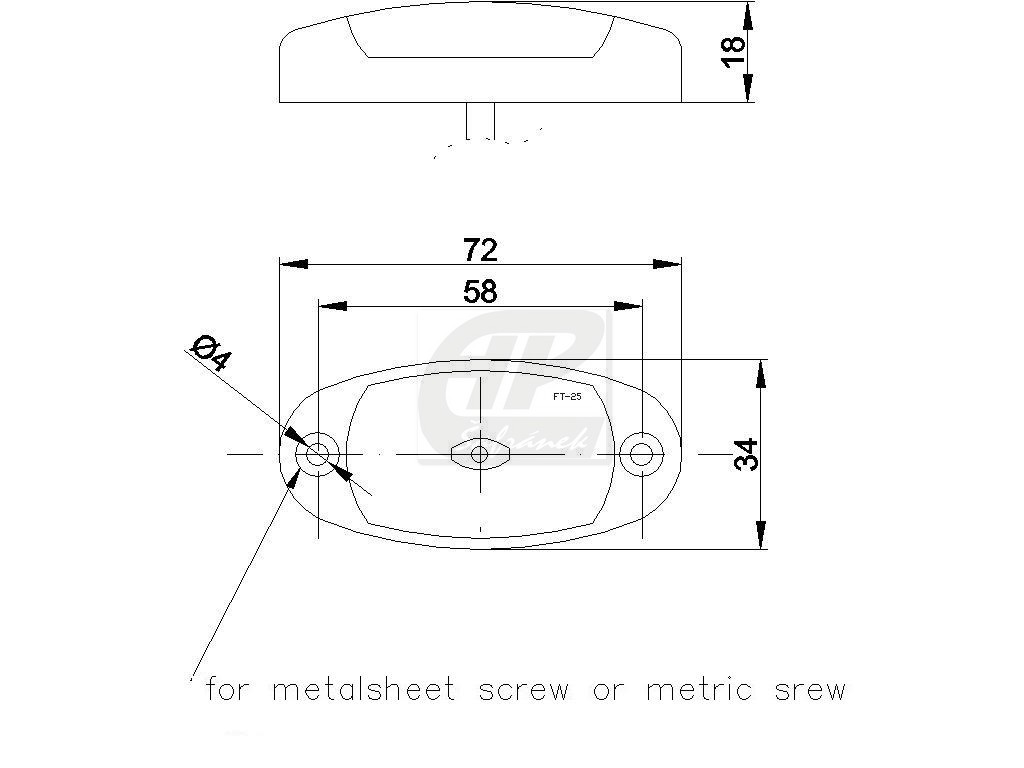 Pozička FT-025 LED čirá 12/24V