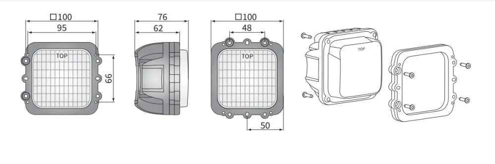 Pracovní světlo LED9B vestavěné, 3000lm, LED 12/24V Valtra