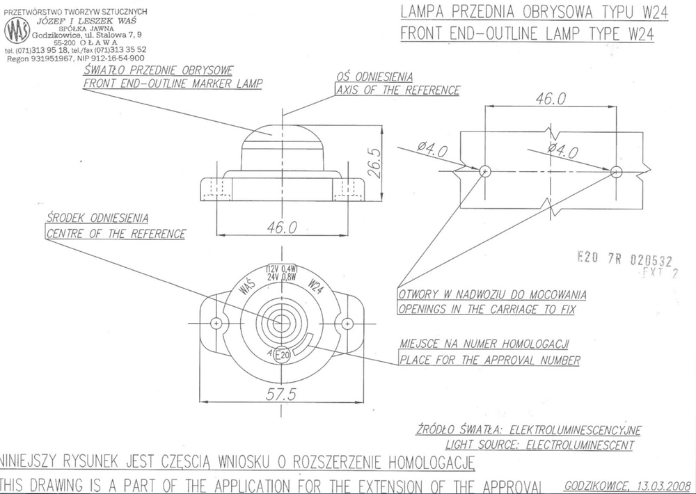 Pozička W24/129 LED čirá 12/24V