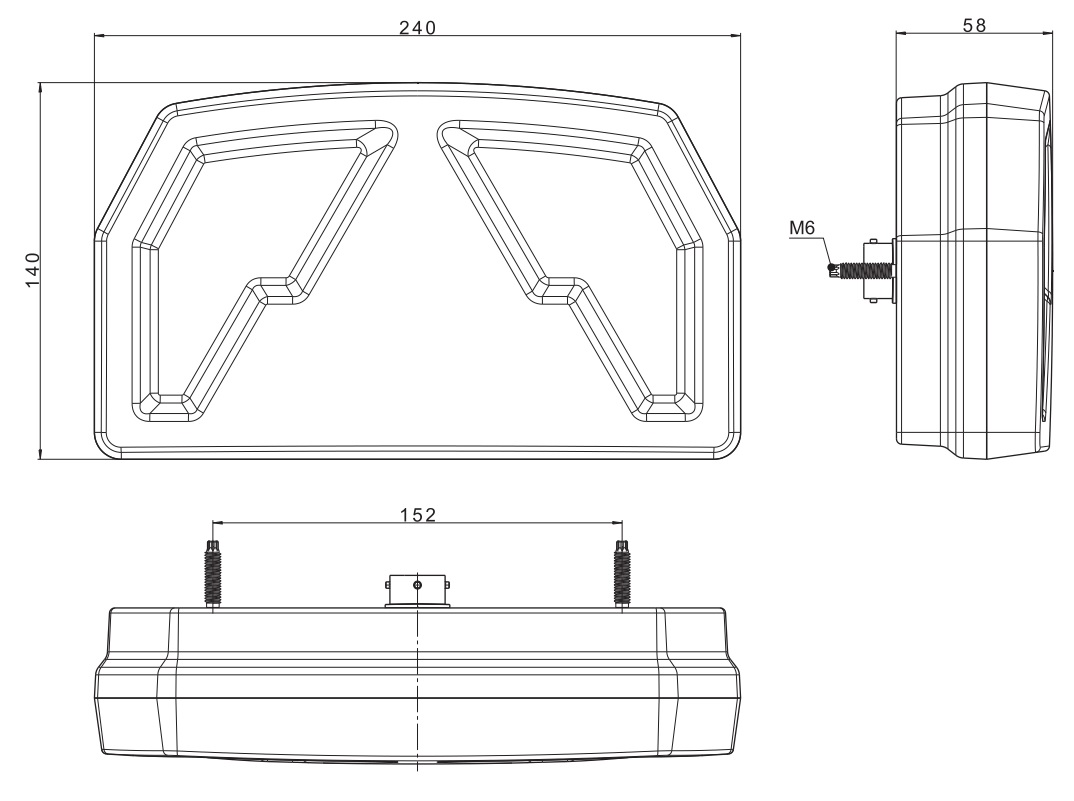 Koncové světlo FT-372 pravé LED 12/24V