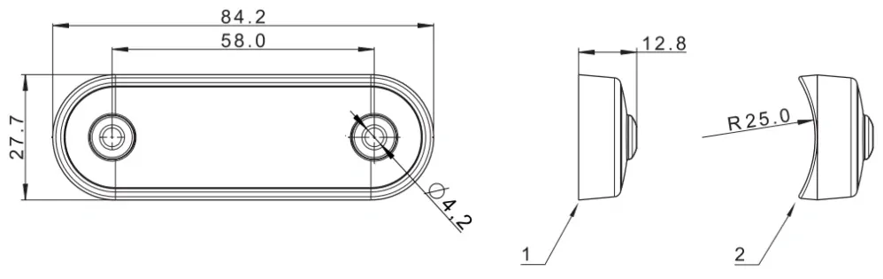 Poziční světlo FT-073 dvoubarevné oranžová/bílá LED 12/24V DARK