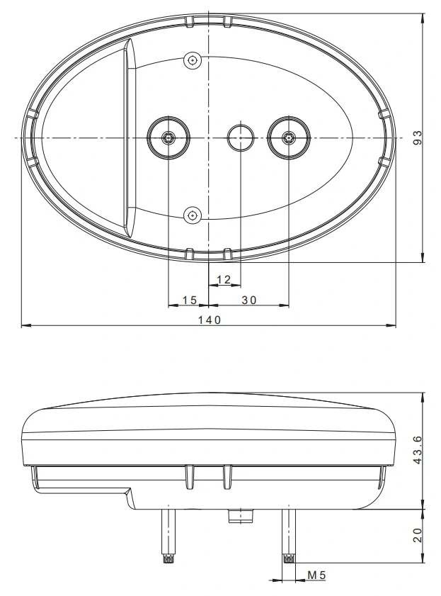Koncové světlo FT-355 LED 12/24V 3-funkční