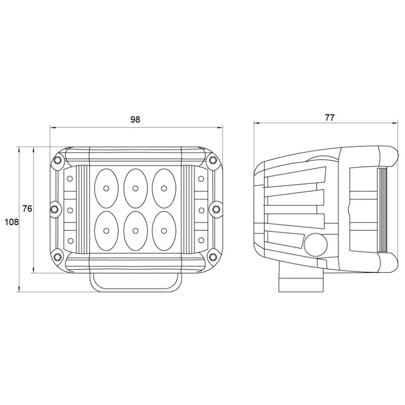 Světlomet LED pracovní 18W+oranžově blikající