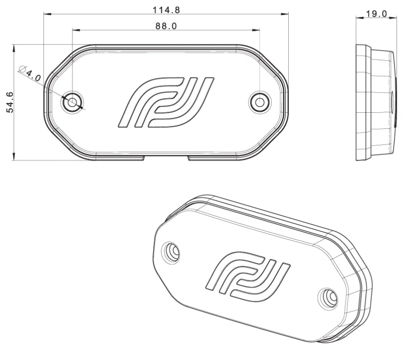 Pozička FT-078 červená LED 12/24V