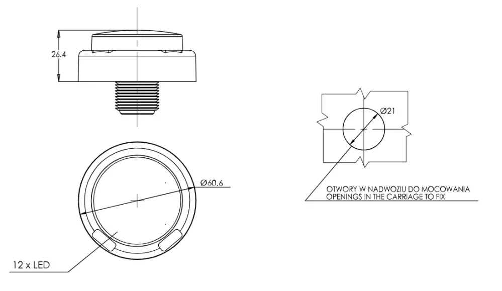 Směrové světlo LED W238 č.1533 2A