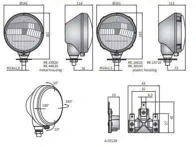 Ursus Světlomet RE43900 H4 levý kovový