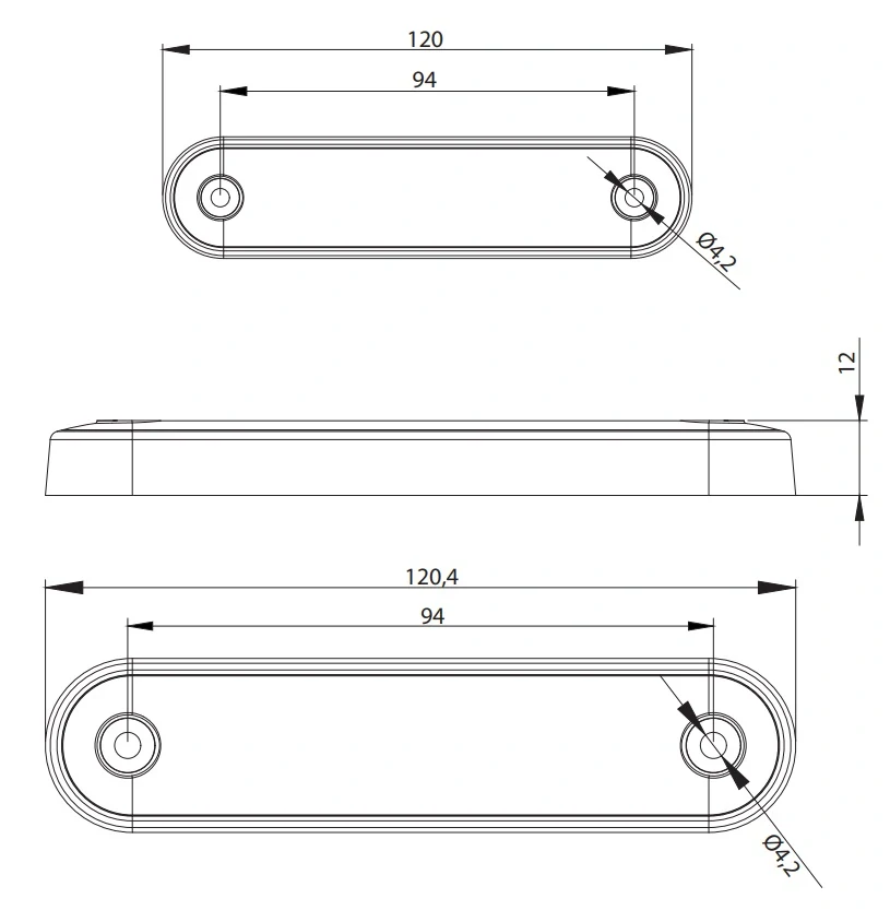 3. brzdové světlo FT-191 LED 12/24V