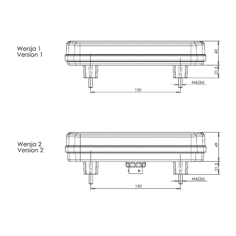 Koncové světlo W150DD/1123 levé/pravé s Odporem 12V