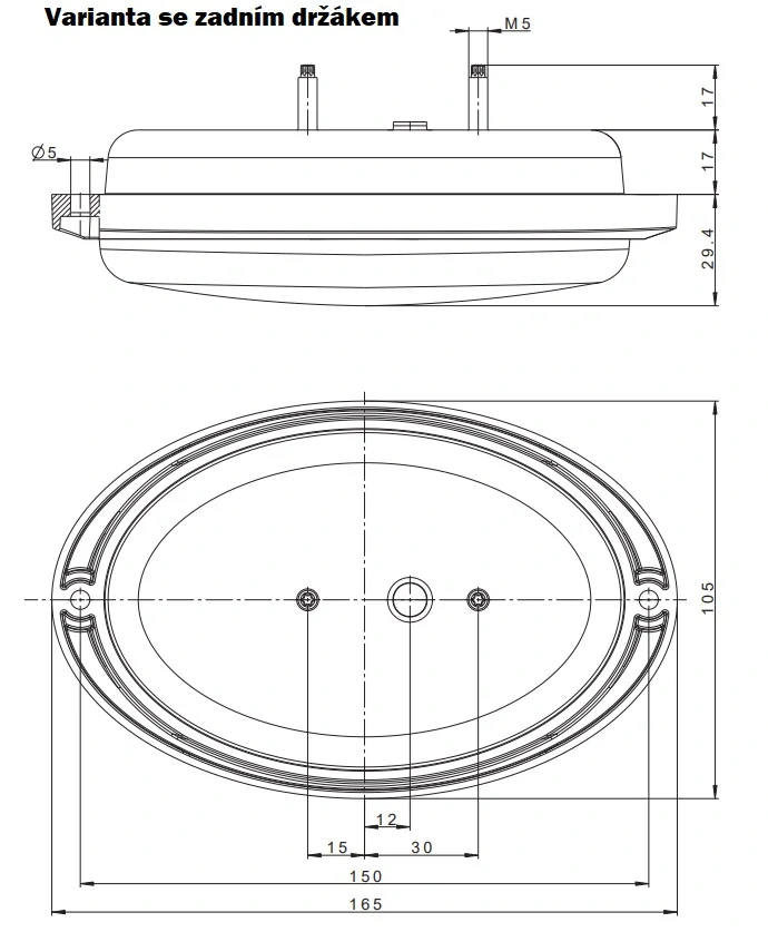 Koncové světlo FT-355 LED 12/24V 3-funkční