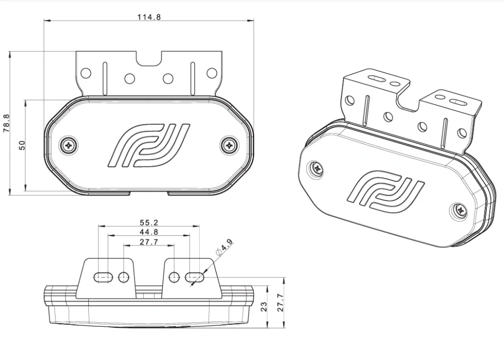 Pozička FT-078 červená LED 12/24V