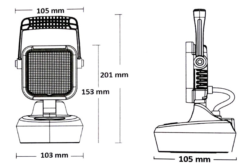 Pracovní světlomet akumulátorový + oranž. stroboskop 9x1W LED 12/24V