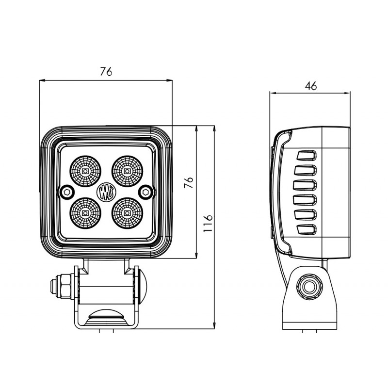 Pracovní světlo LED profi W261/2171 2 700lm 73x73mm 12-70V