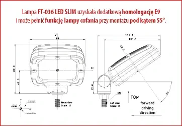 Pracovní světlo FT-036 SLIM LED rozptylové 1400lm 12/24V