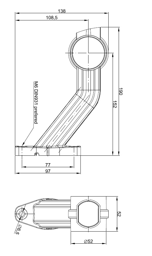 Pozička tykadlo FT-140 pravá LED 12/24V