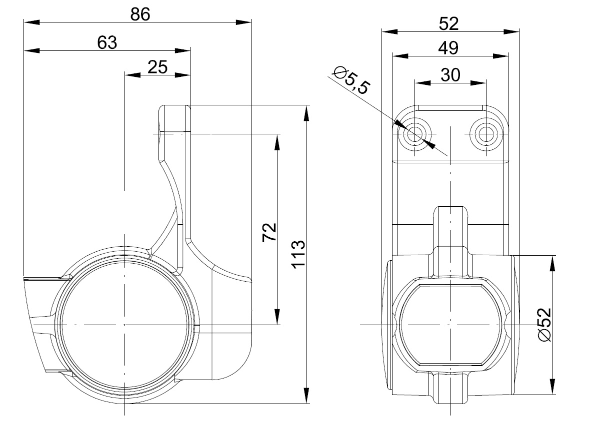 Pozička tykadlo FT-140W pravá LED 12/24V