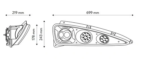 Sada 2ks předních LED světel New Holland, 210W