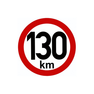Rychlost 130 km/h - samolepka pr. 150 mm