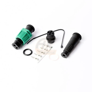 Zástrčka bajonet 5pin IP67 UNI zelená - pravá