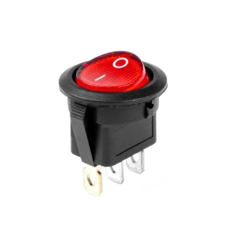 Přepínač kulatý červený 12V/24V 20A