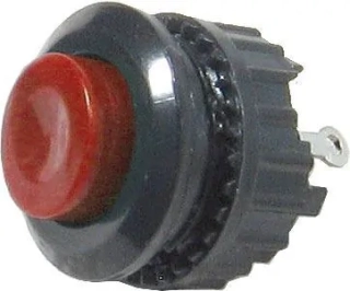 Tlačítko DS-500, OFF-(ON) 125V/1A červené spínací MINI