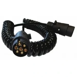 Propojovací kabel 7pól zástrčka/zástrčka, spirála 5m