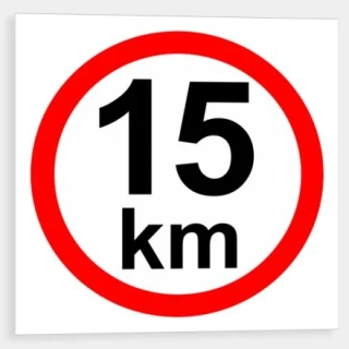 Rychlost 15 km/h - samolepka pr.200mm