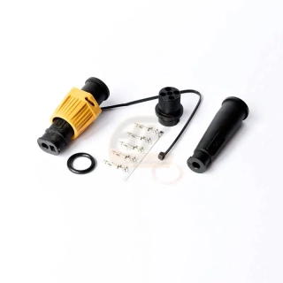 Zástrčka bajonet 5pin IP67 UNI žlutá - levá